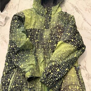 Burton Kids Lime Green Patterned Puffer Jacket